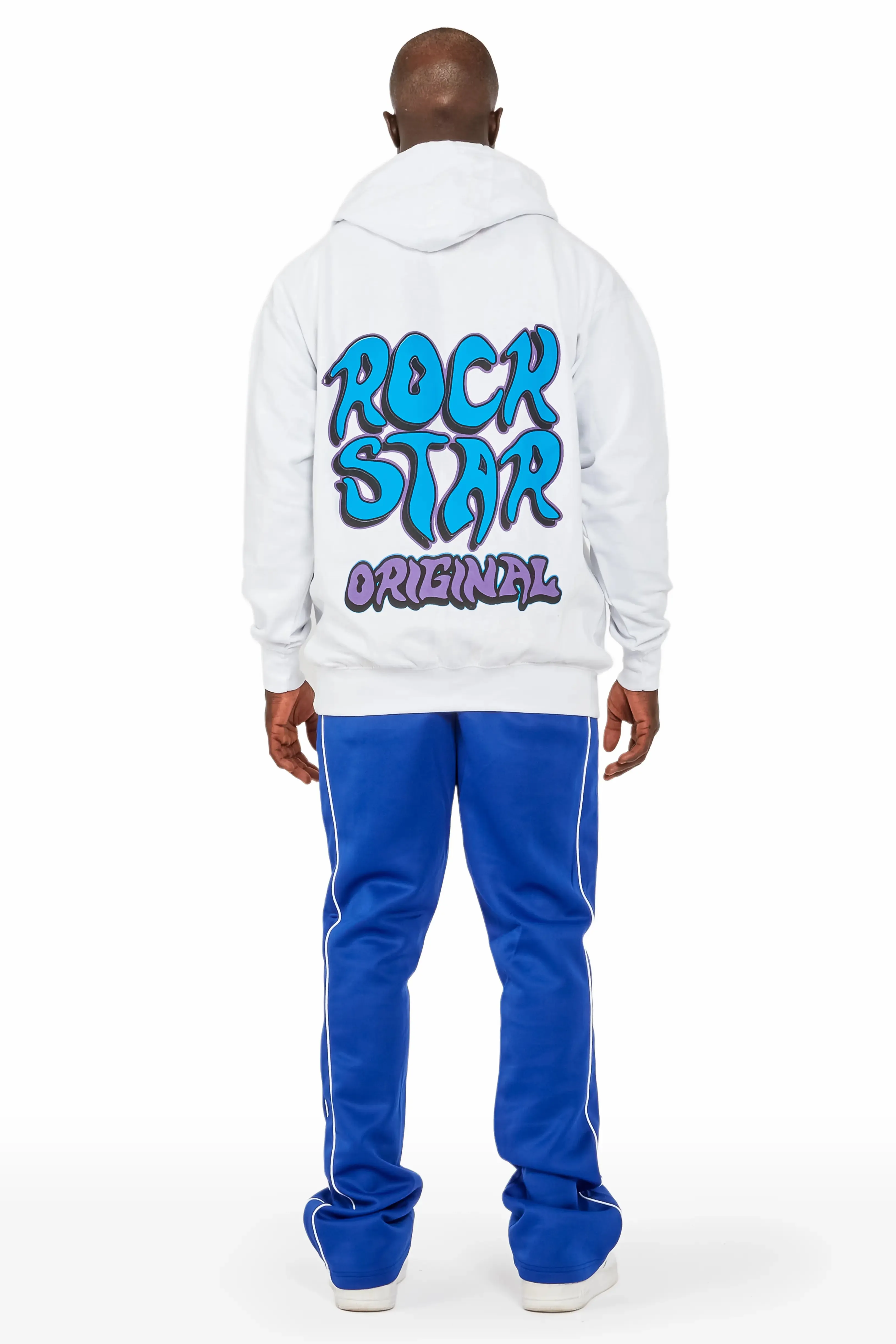 Deth White/Royal Graphic Hoodie Track Pant Set