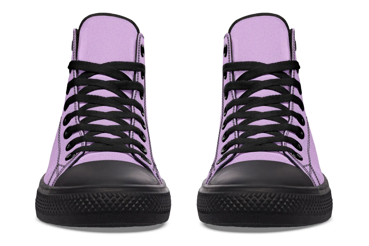 Digital Lavender High Tops - Classic Premium Canvas Shoes with Comfortable and Durable Soles