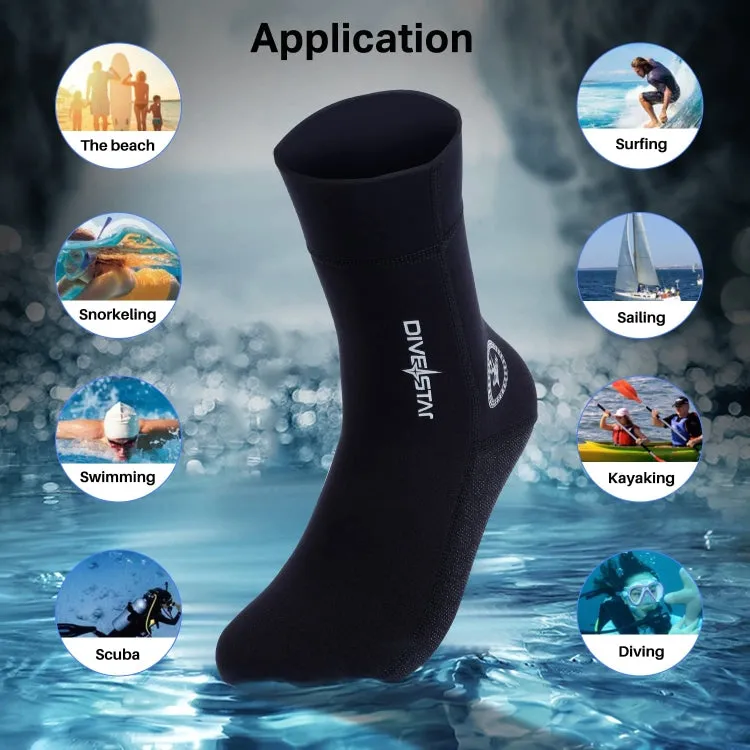 DIVESTAR Diving Neoprene Socks For Men Women Scuba Booties, Spec: 5mm Black(S 37-38)