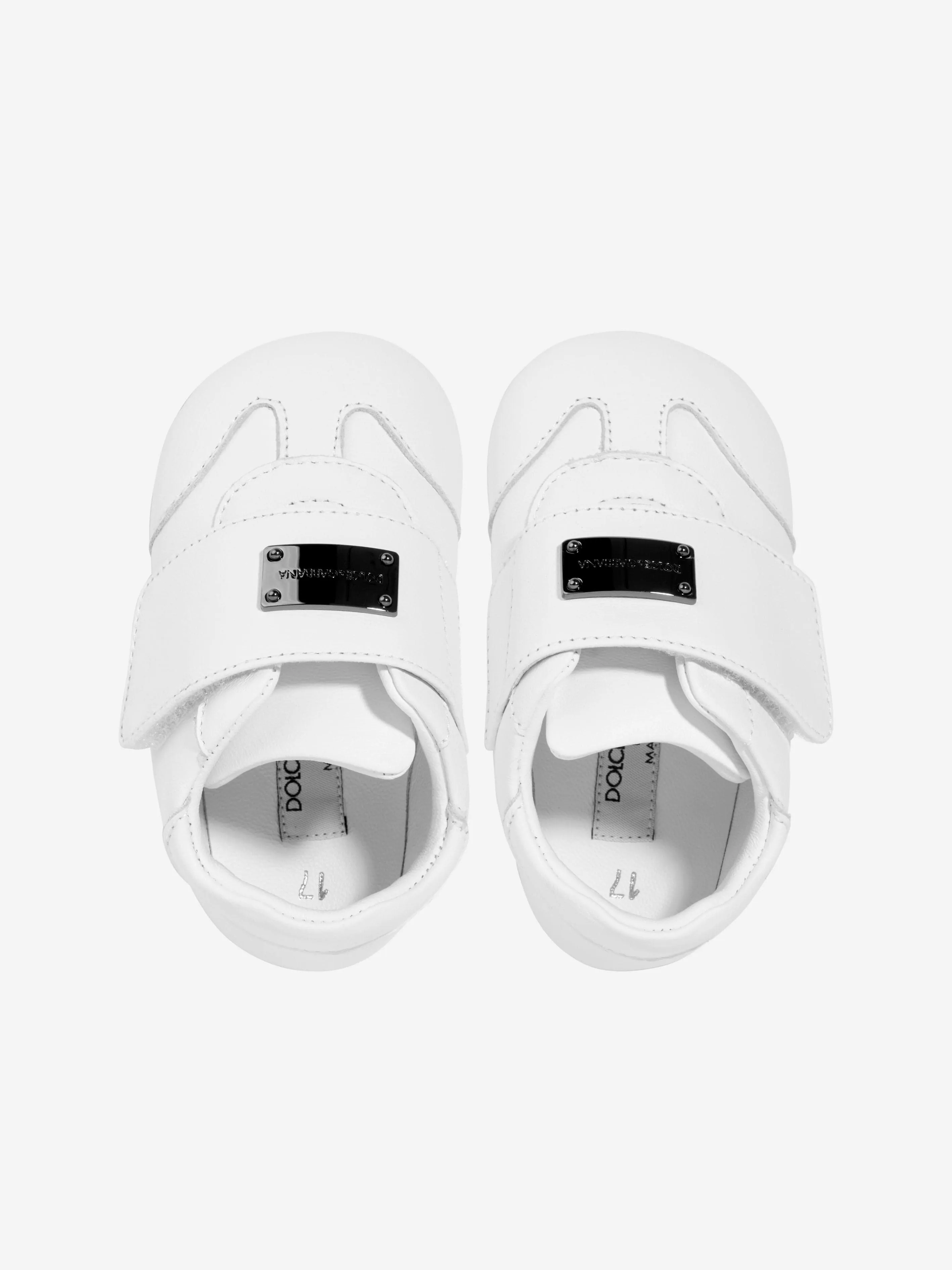 Dolce & Gabbana Baby Leather Pre-Walker Trainers in White