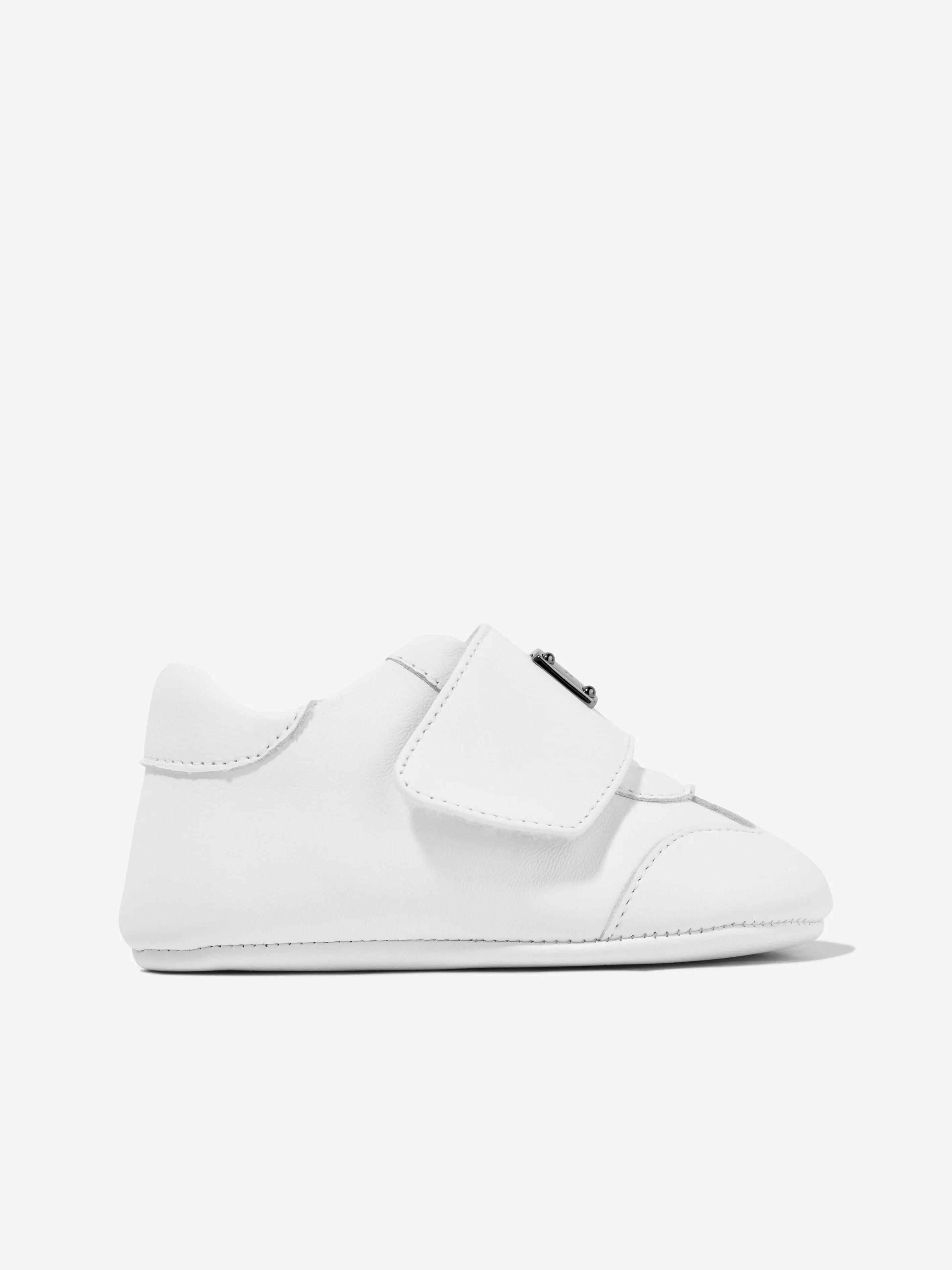 Dolce & Gabbana Baby Leather Pre-Walker Trainers in White