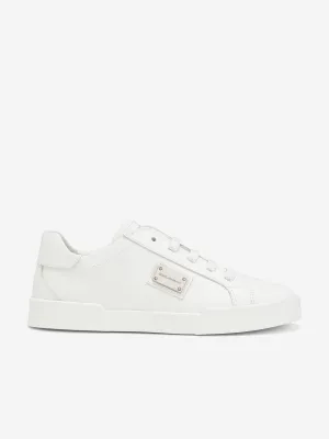 Dolce & Gabbana Boys Leather Portofino Trainers in White