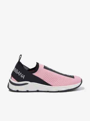 Dolce & Gabbana Girls Slip On Trainers in Pink