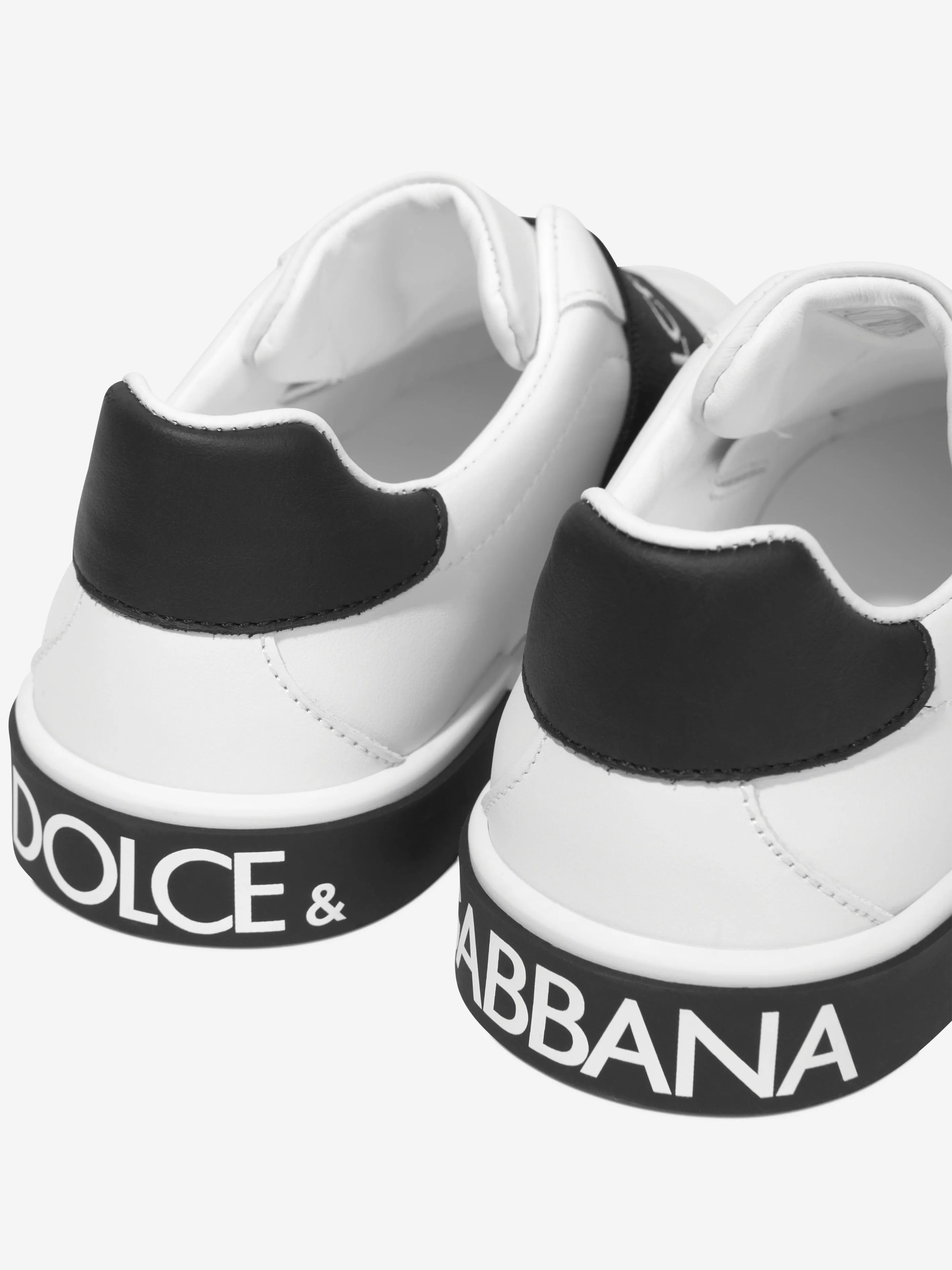 Dolce & Gabbana Kids Leather Portofino Slip on Trainers in White