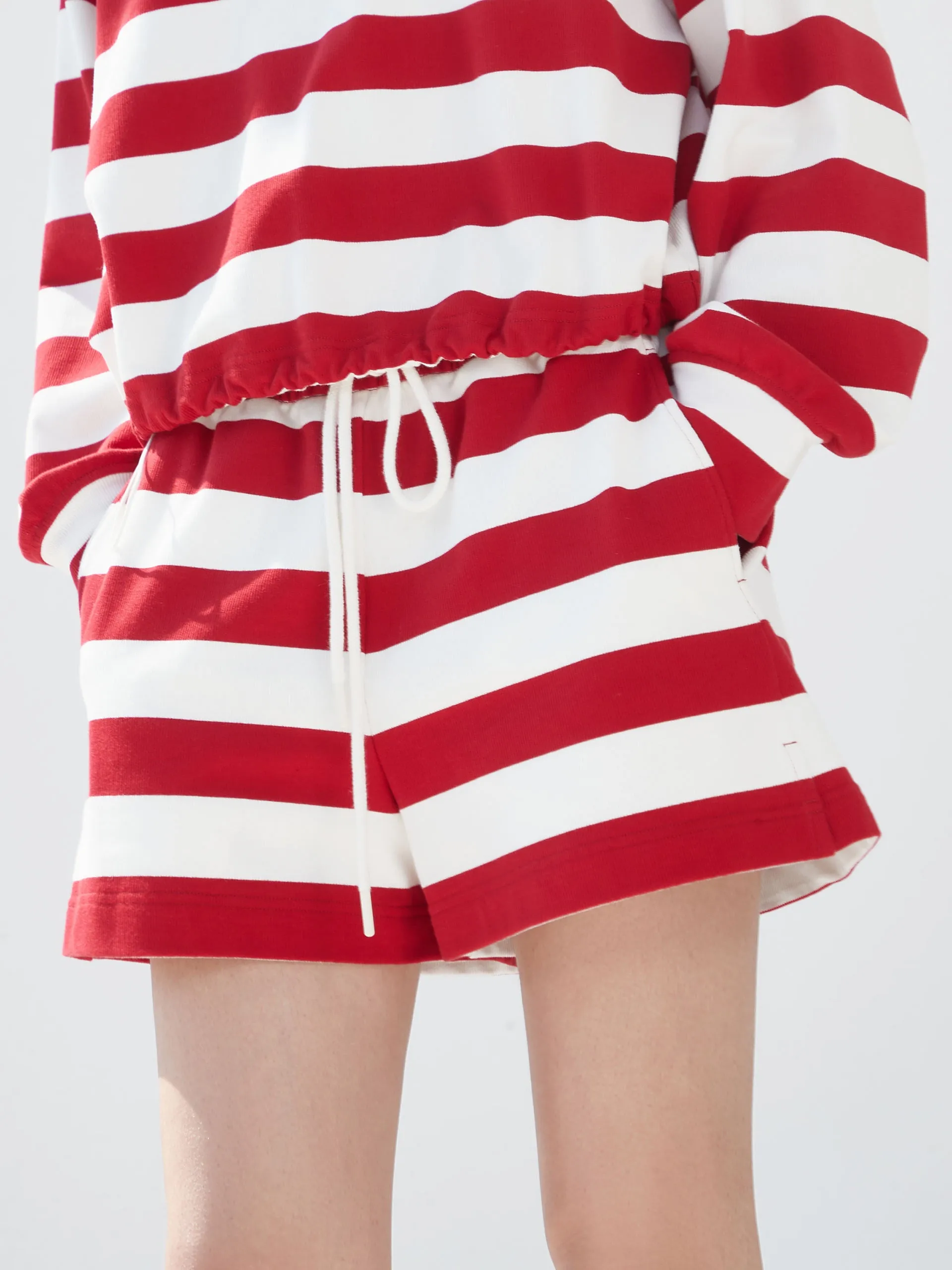 Drawstring Stripe Track Shorts