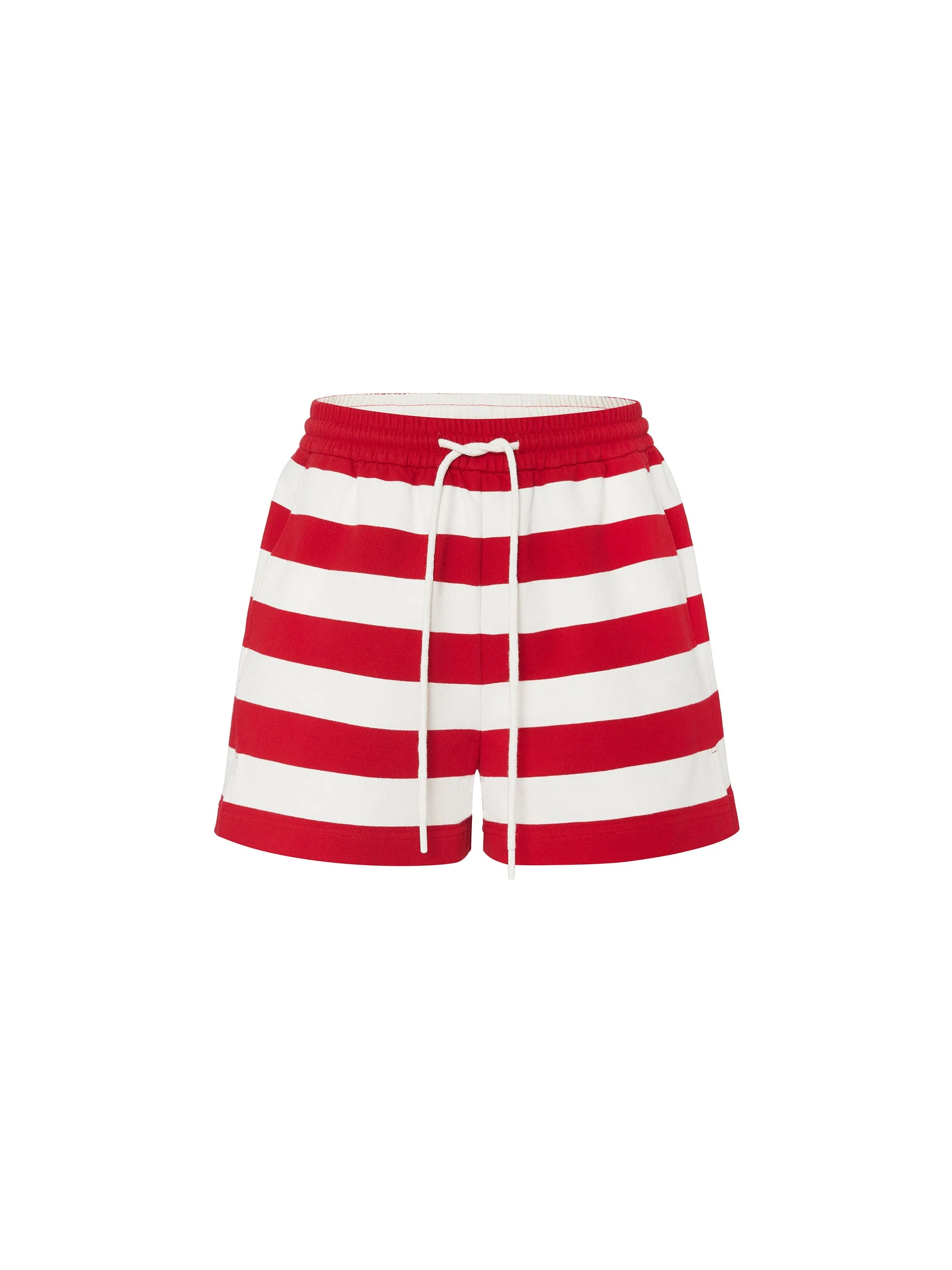 Drawstring Stripe Track Shorts