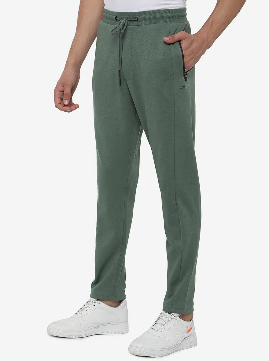 Duck Green Solid Slim Fit Track Pant | JadeBlue