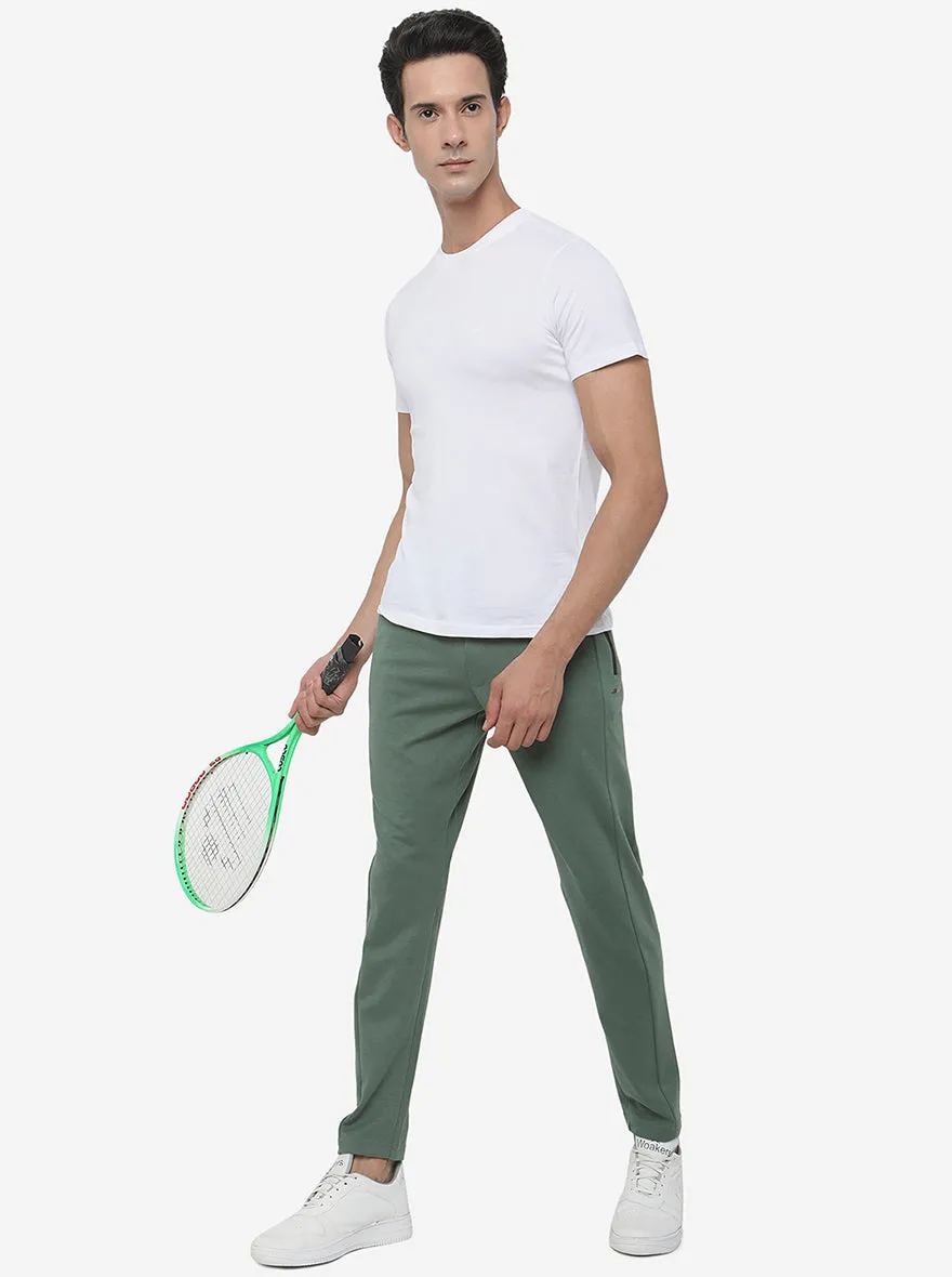 Duck Green Solid Slim Fit Track Pant | JadeBlue