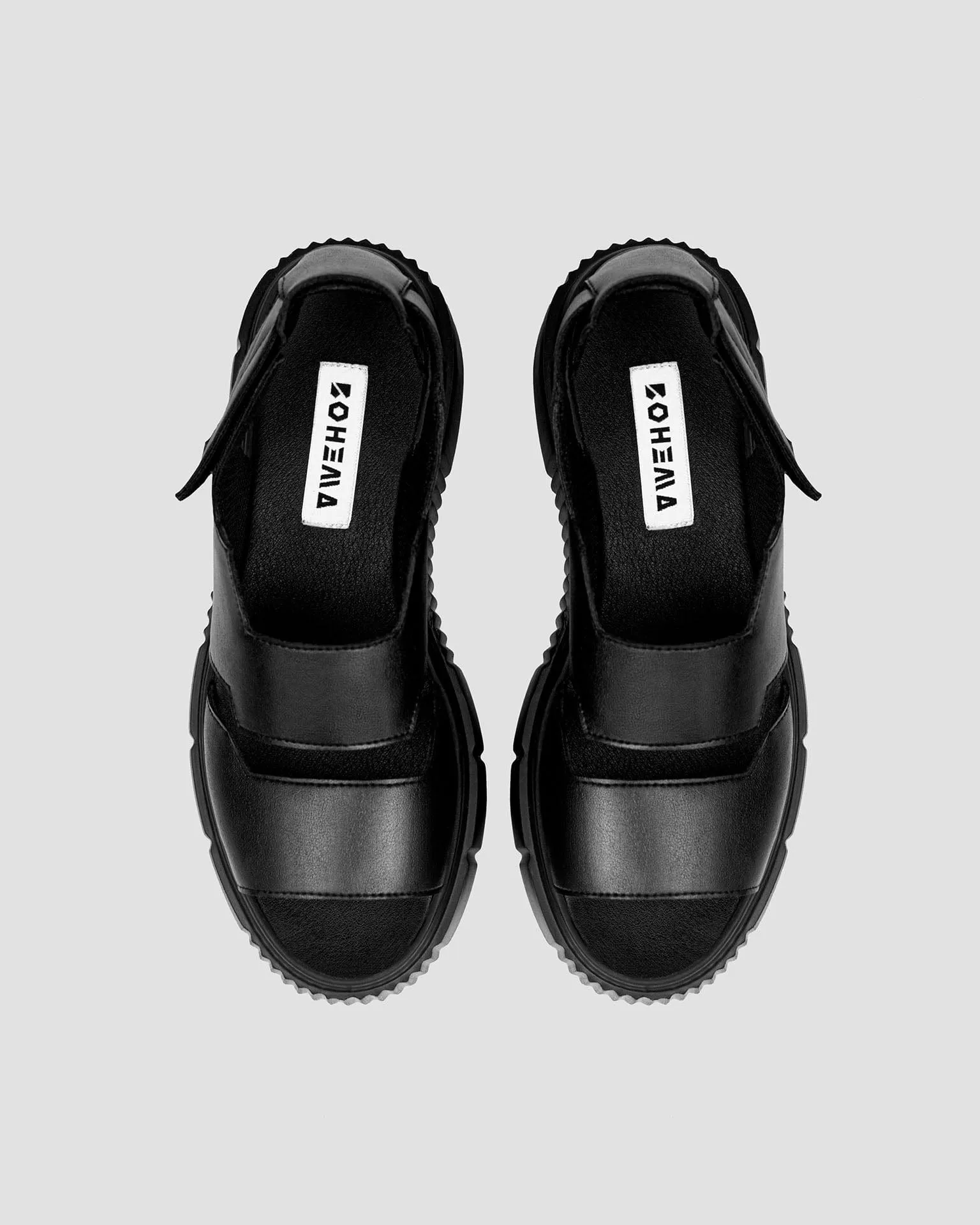 Edgy Vegan Cactus leather Desserto® Platform Sandals | Black