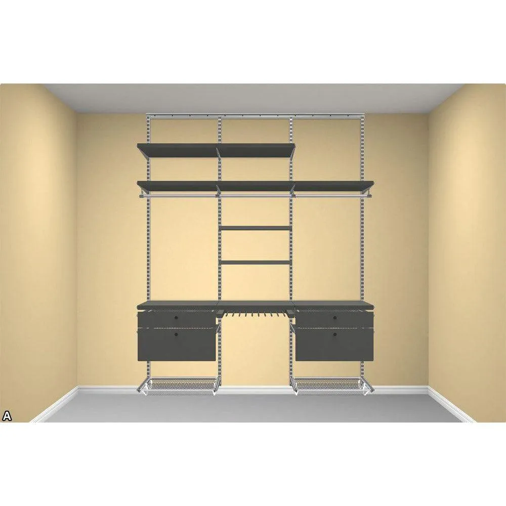 Elfa Classic Decor Deluxe Wardrobe Storage Solution Platinum