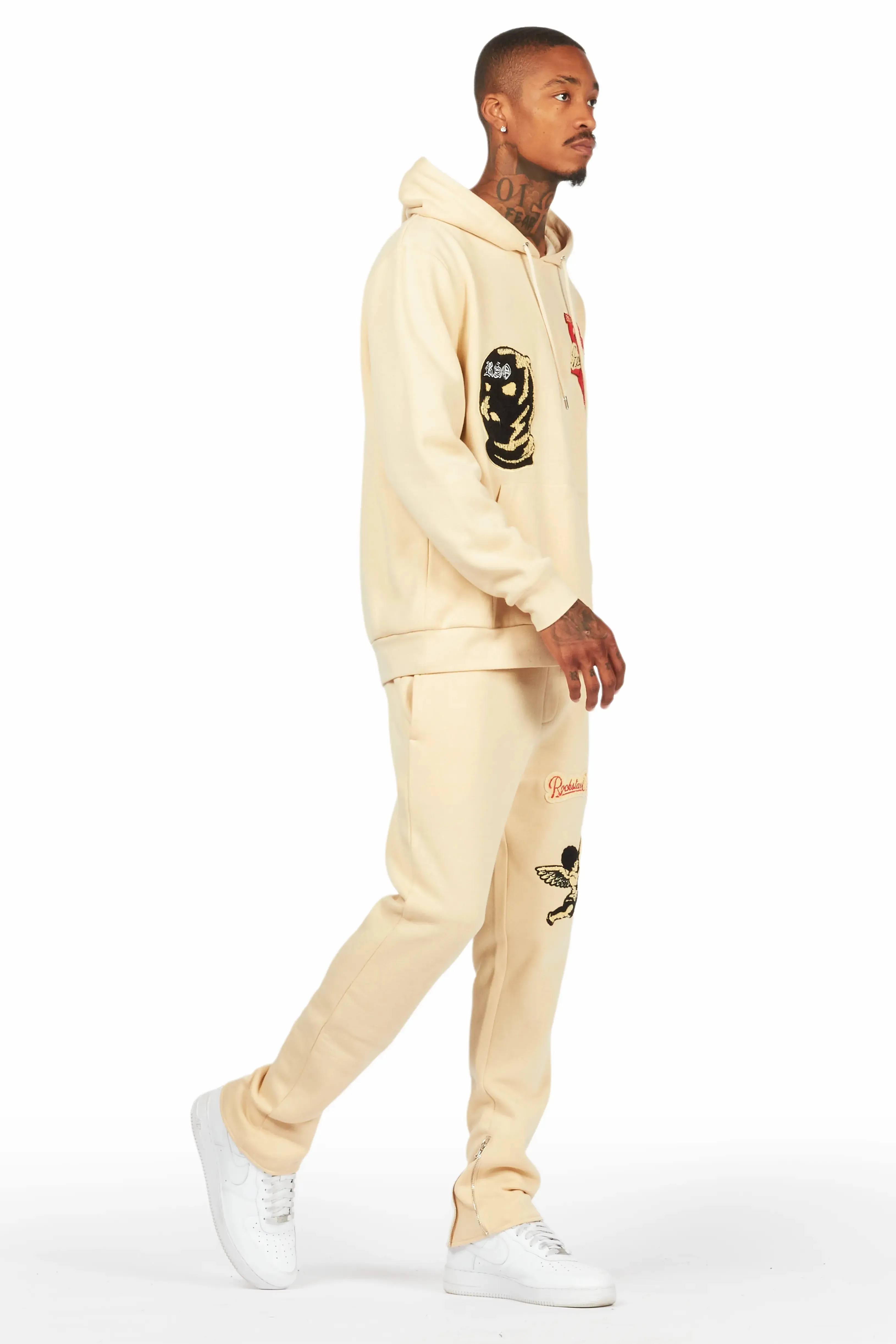 Emory Beige Slim Fit Track Set