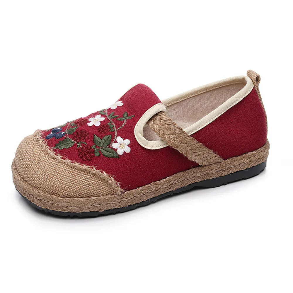 Ethnic Style Embroidered Cotton Linen Shoes