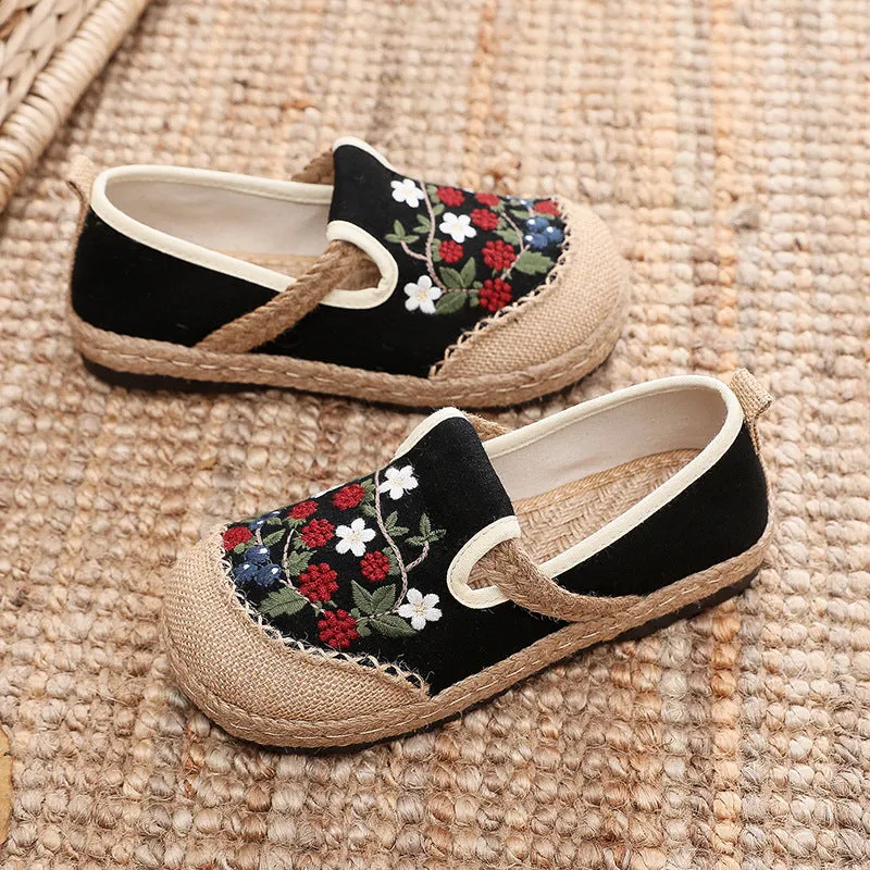 Ethnic Style Embroidered Cotton Linen Shoes