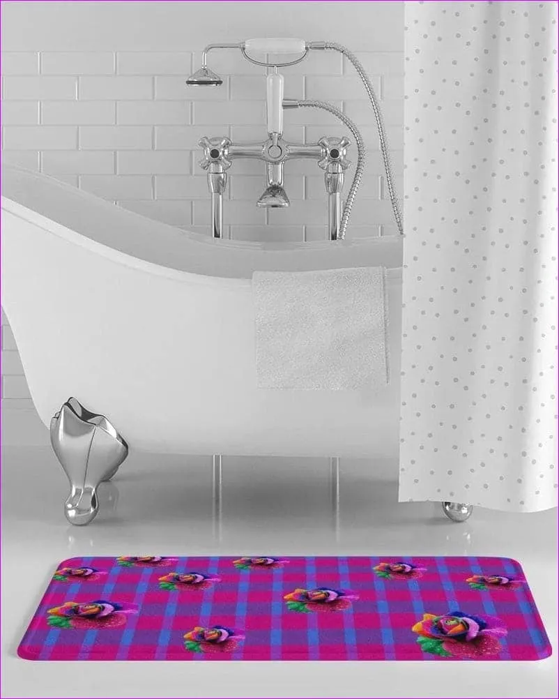 Floral Reign Plaid Bath Mat