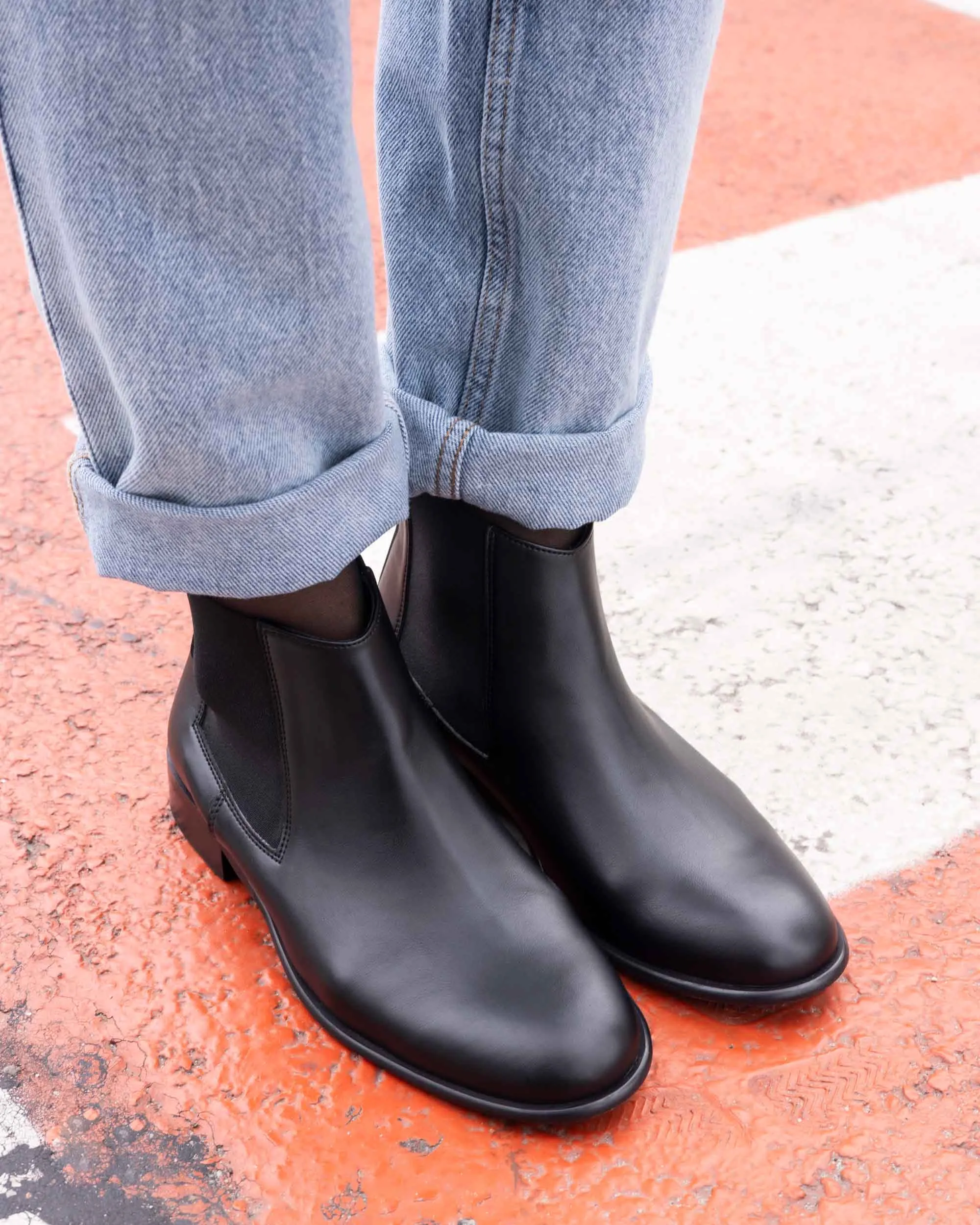 Flossy Vegan Leather Chelsea Boots | Black