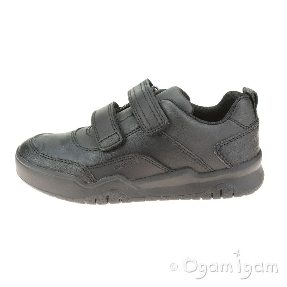 Geox Perth Boys Black School Shoe