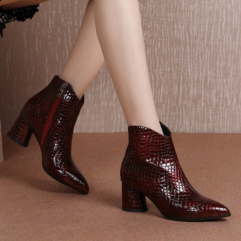 Gift Shoes Autumn Thick High Heel Women's Fashion Boots