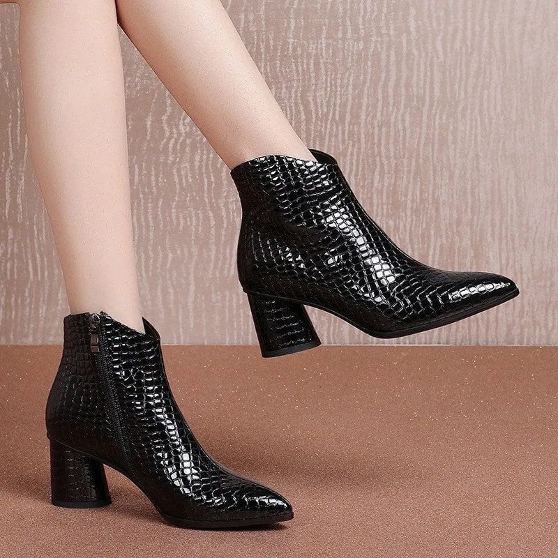 Gift Shoes Autumn Thick High Heel Women's Fashion Boots