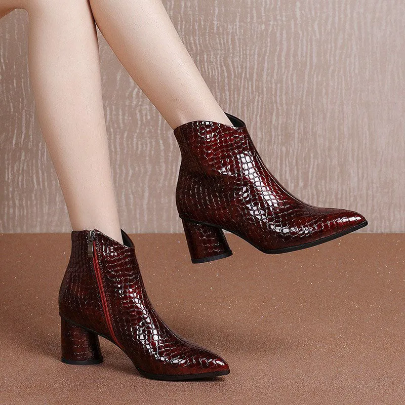 Gift Shoes Autumn Thick High Heel Women's Fashion Boots