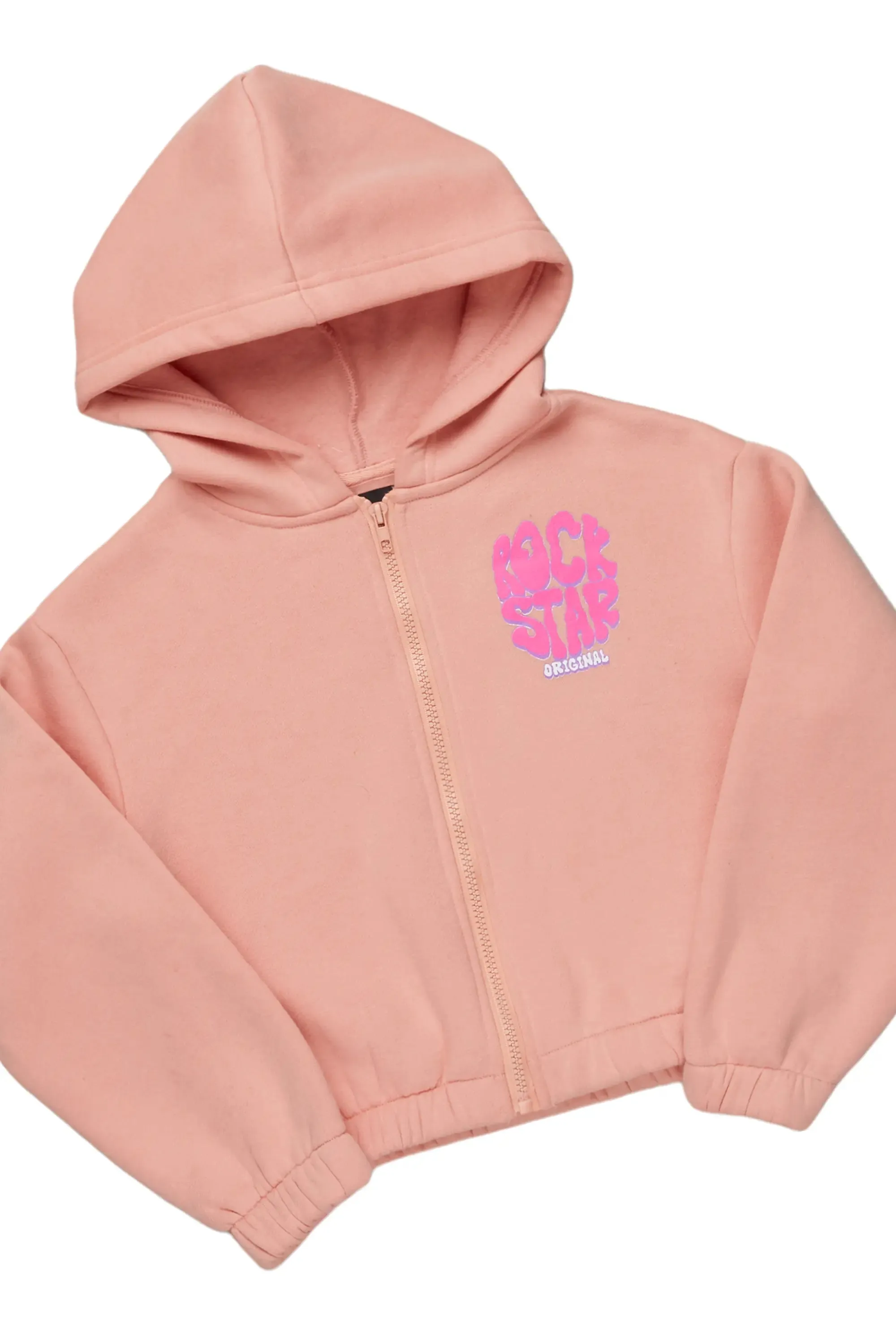 Girls Racha Blush Zip Up Hoodie Pant Set