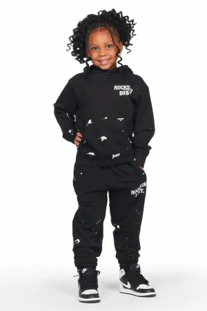 Girls Raffie Black Hoodie Jogger Set