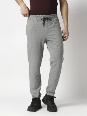 Grey Melange French Terry Lycra Track Pants