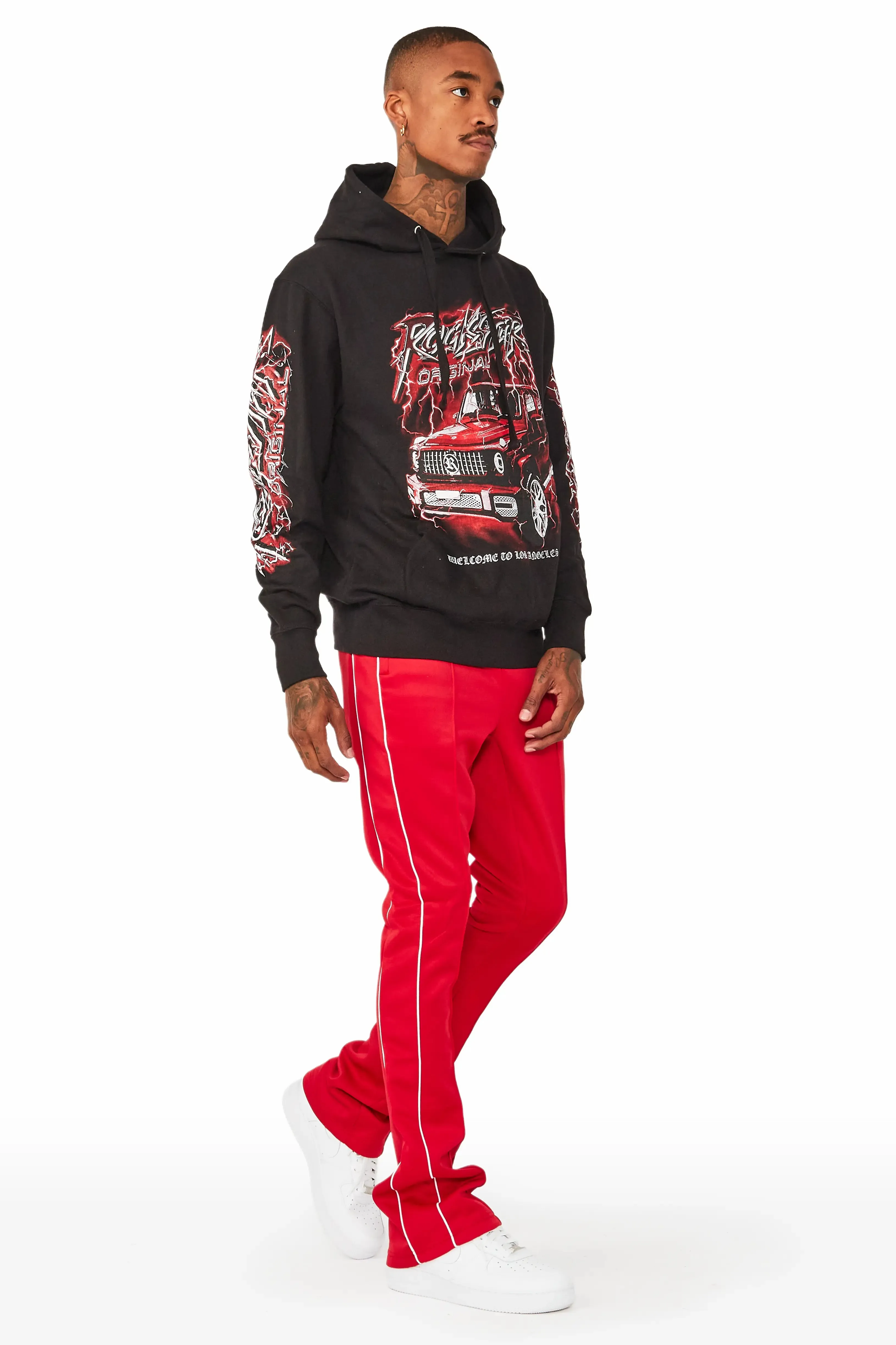 Hai Black/Red Graphic Hoodie Track Set