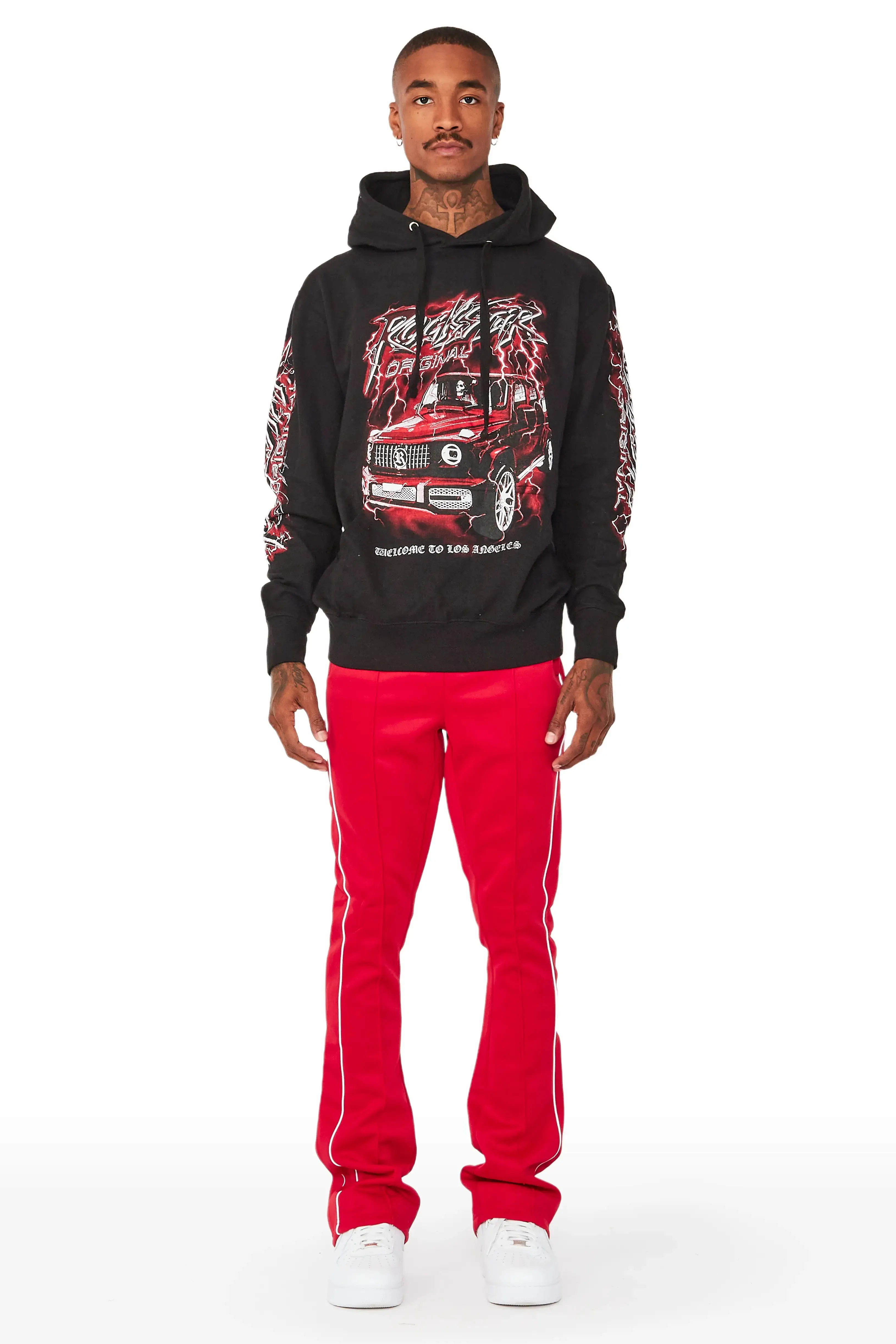 Hai Black/Red Graphic Hoodie Track Set