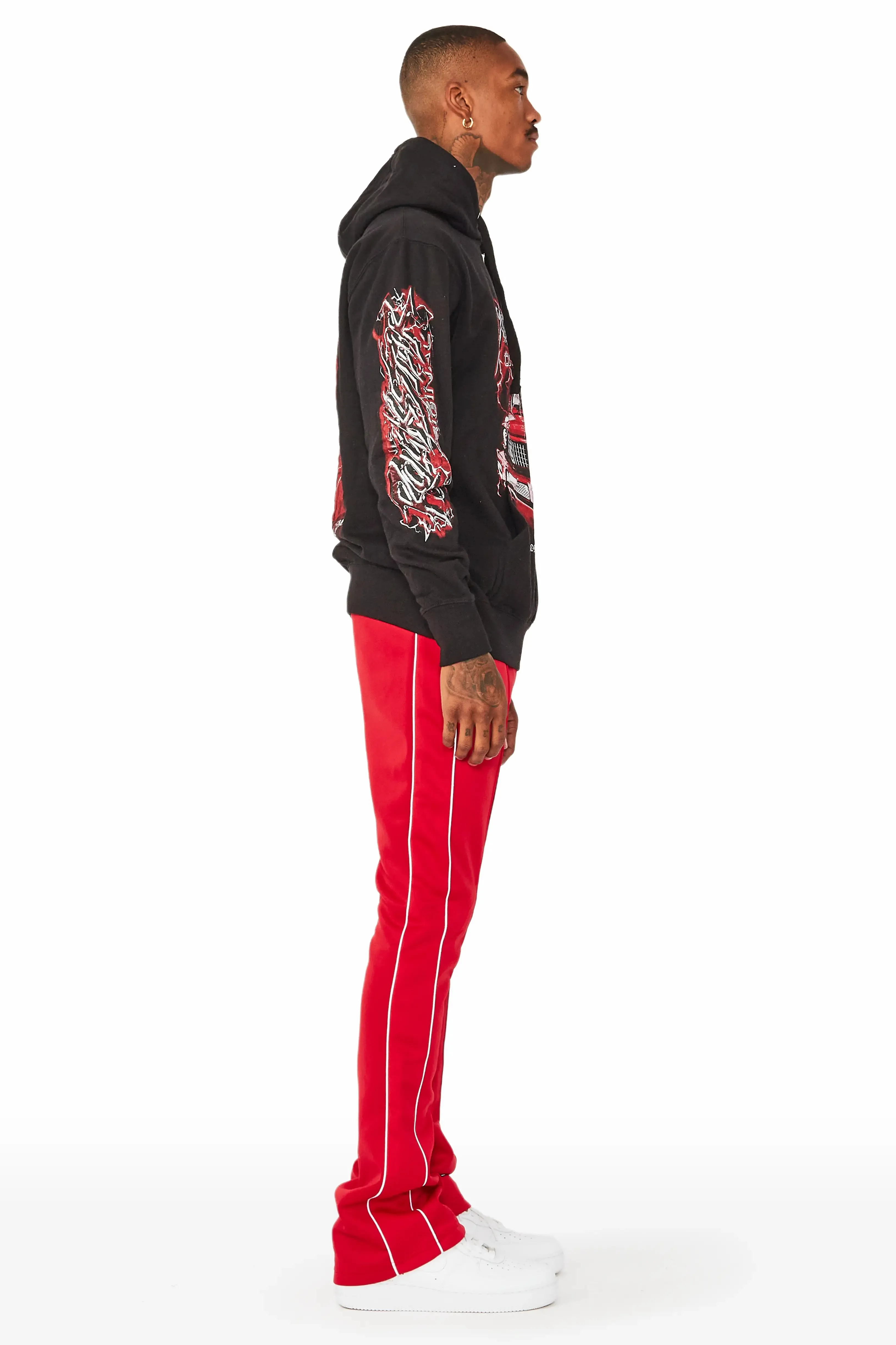 Hai Black/Red Graphic Hoodie Track Set