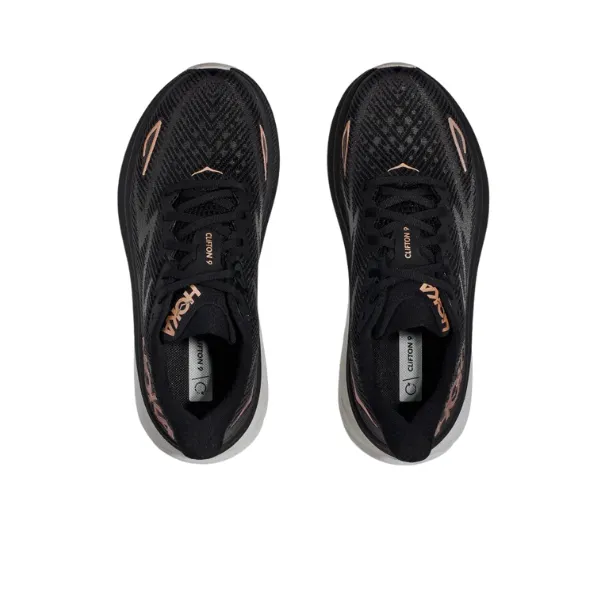 HOKA Women's Clifton 9 Medium Black/Gold