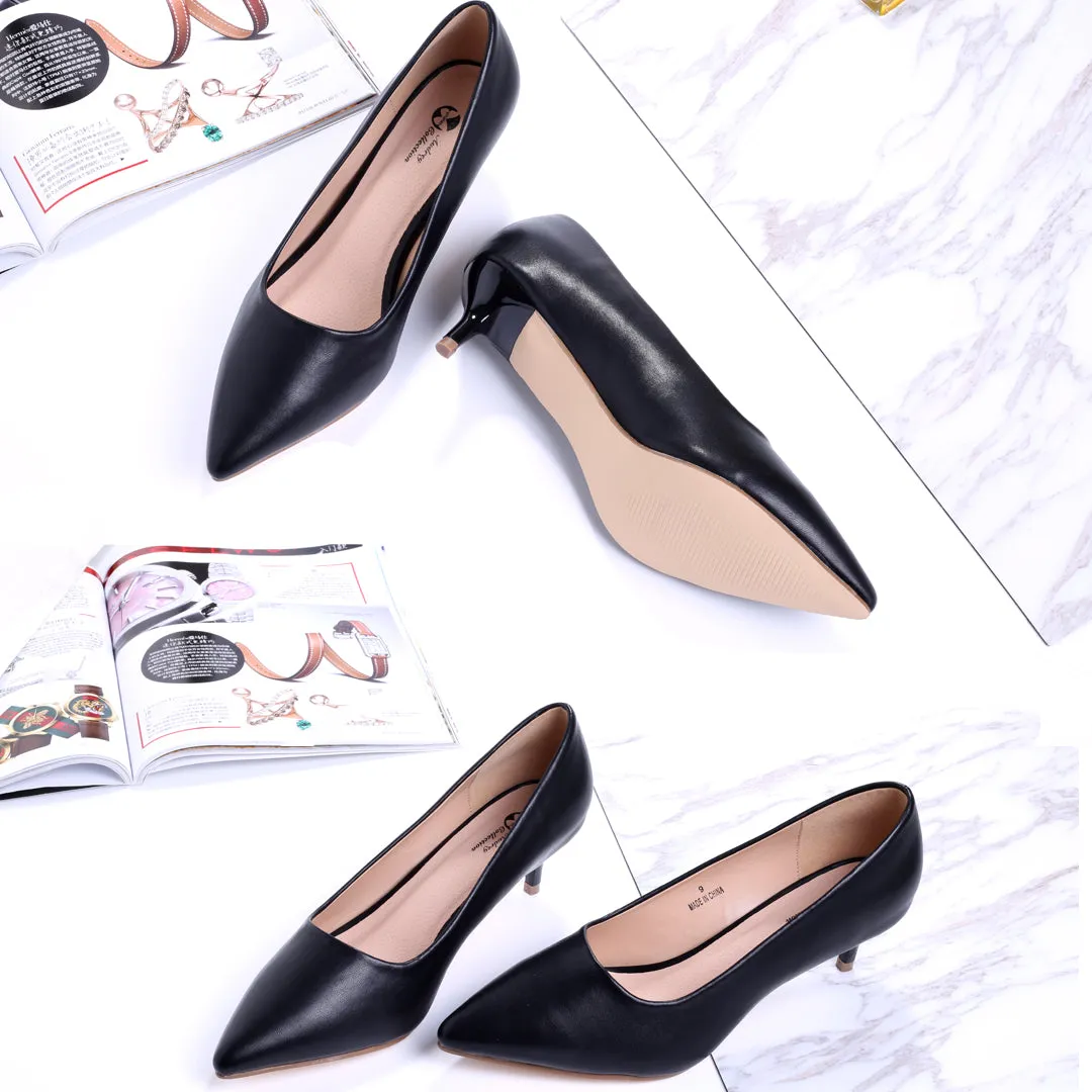 Holly Vegan Black Leather Pumps Inspired By BAT