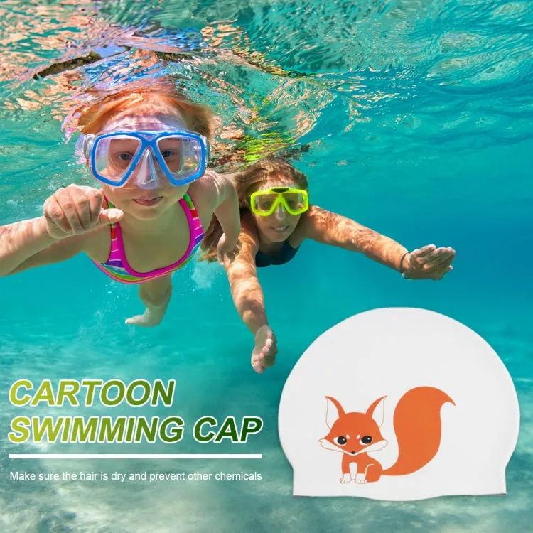 Hy08 Cute Cartoon Print Silicone Swimming Cap, Spec: Cavaliers cat