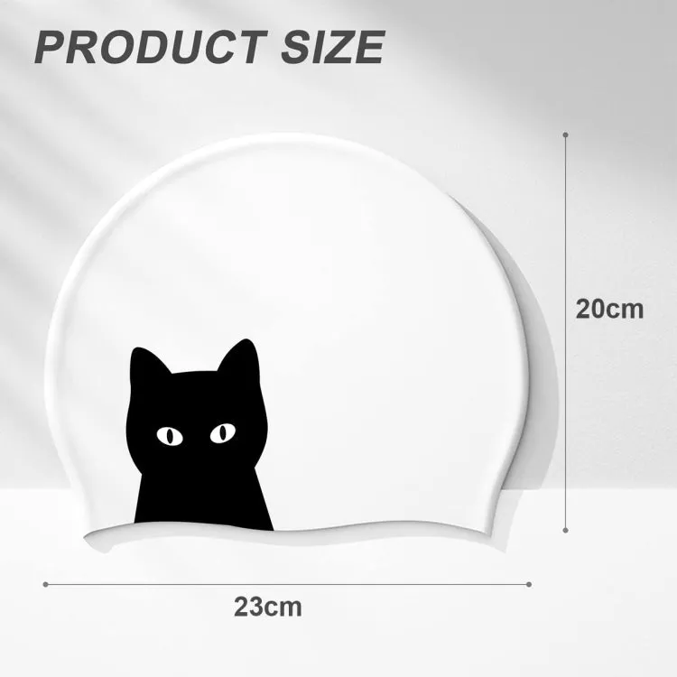 Hy08 Cute Cartoon Print Silicone Swimming Cap, Spec: Cavaliers cat