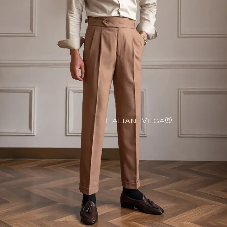 Italian Khakhi Signature Gurkha Pants by Italian Vega®