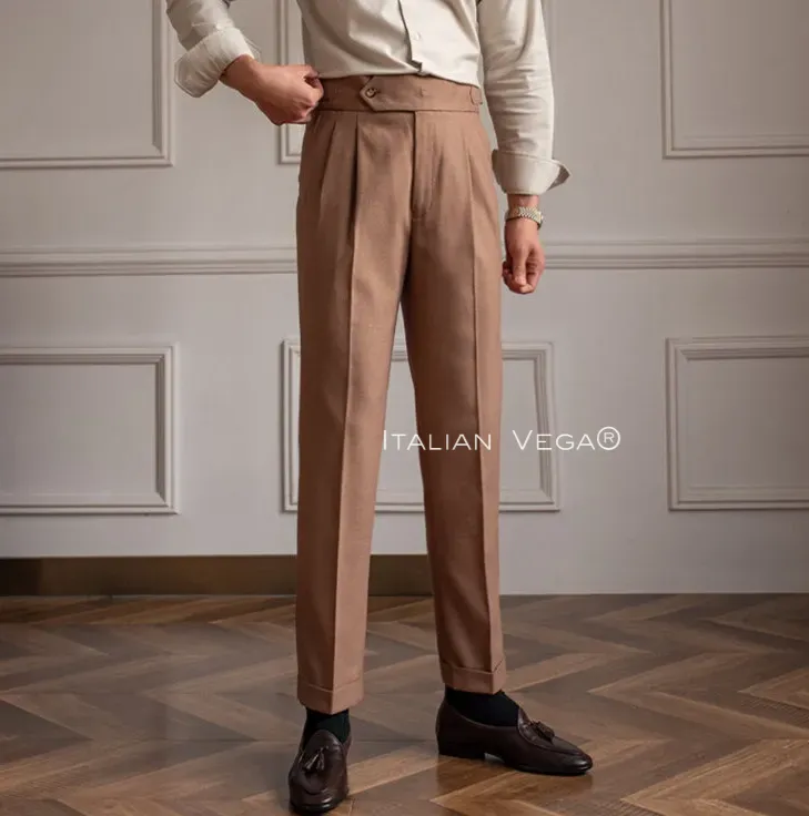 Italian Khakhi Signature Gurkha Pants by Italian Vega®