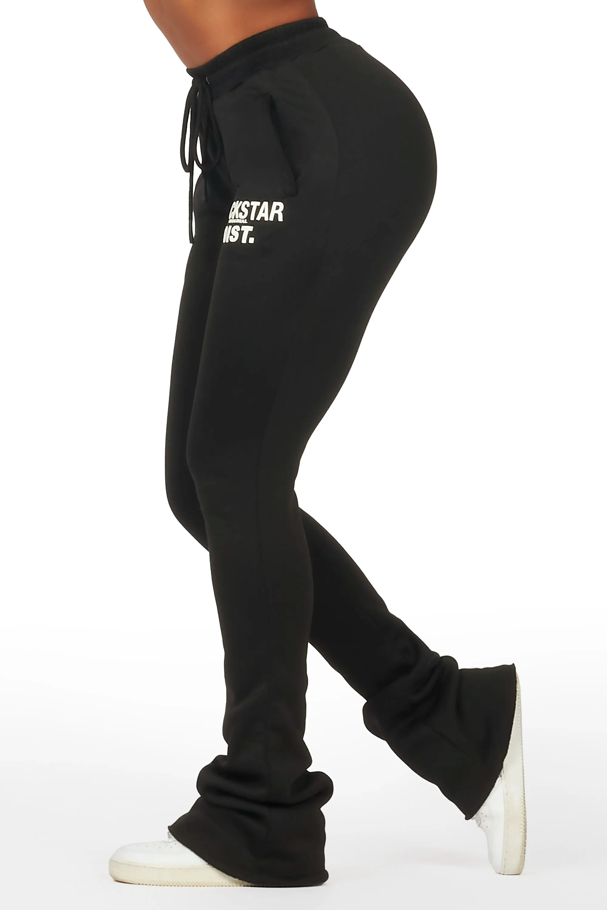 Juliana Black Super Stacked Track Pant