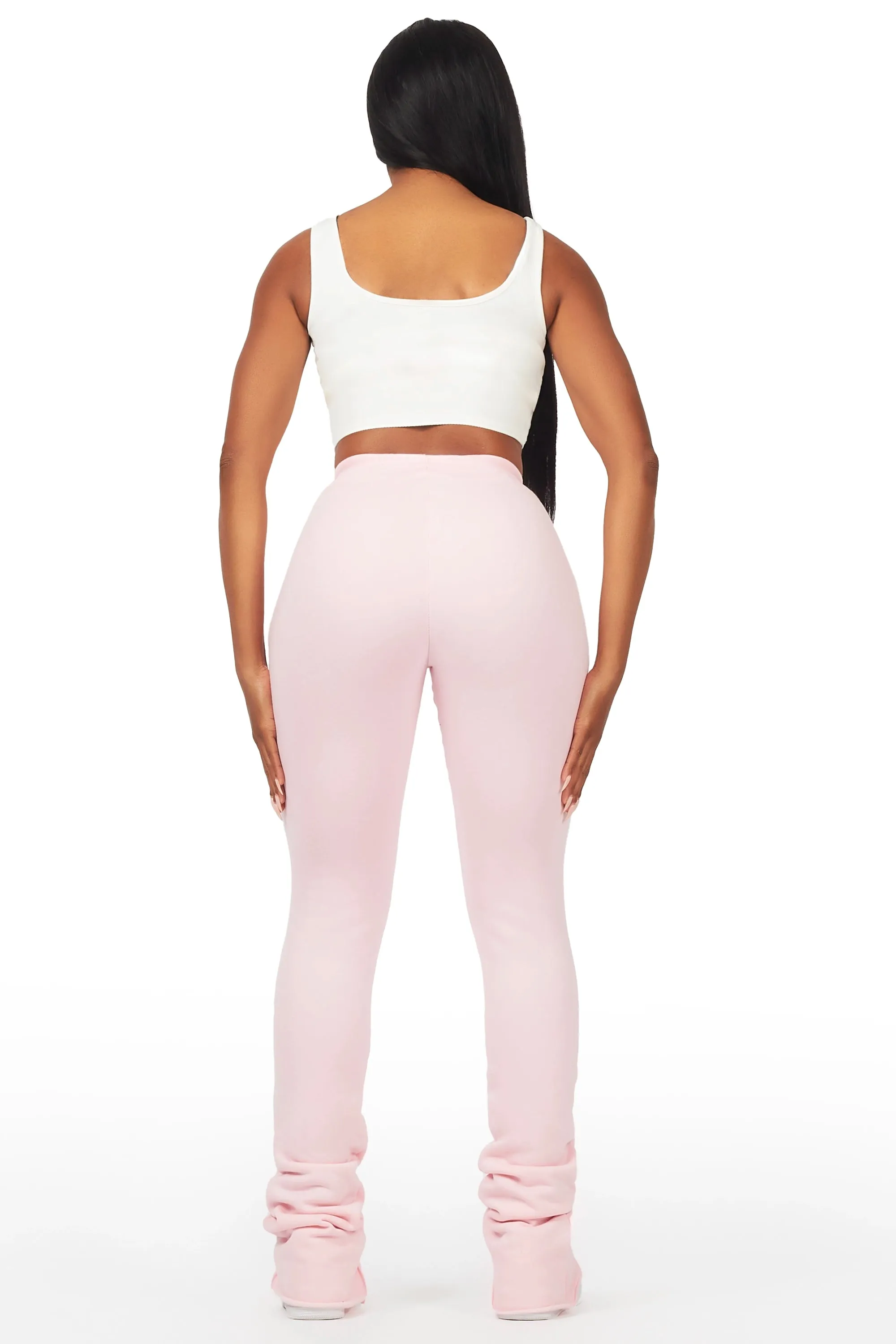 Juliana Light Pink Super Stacked Track Pant