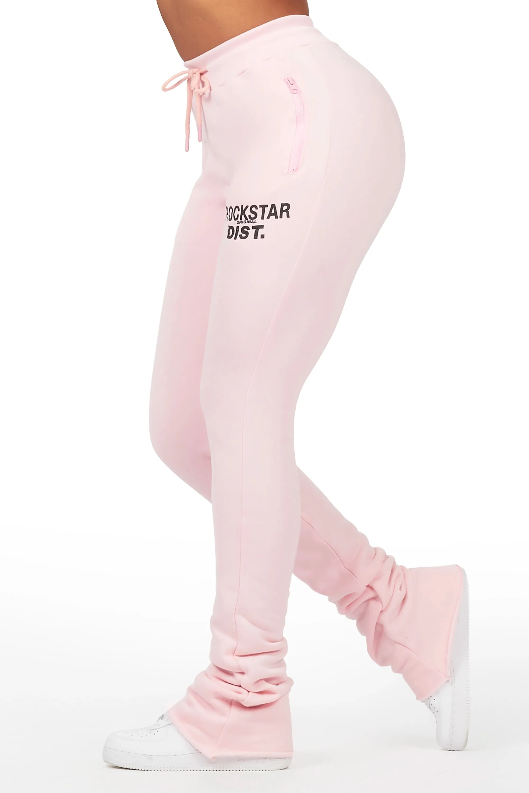 Juliana Light Pink Super Stacked Track Pant