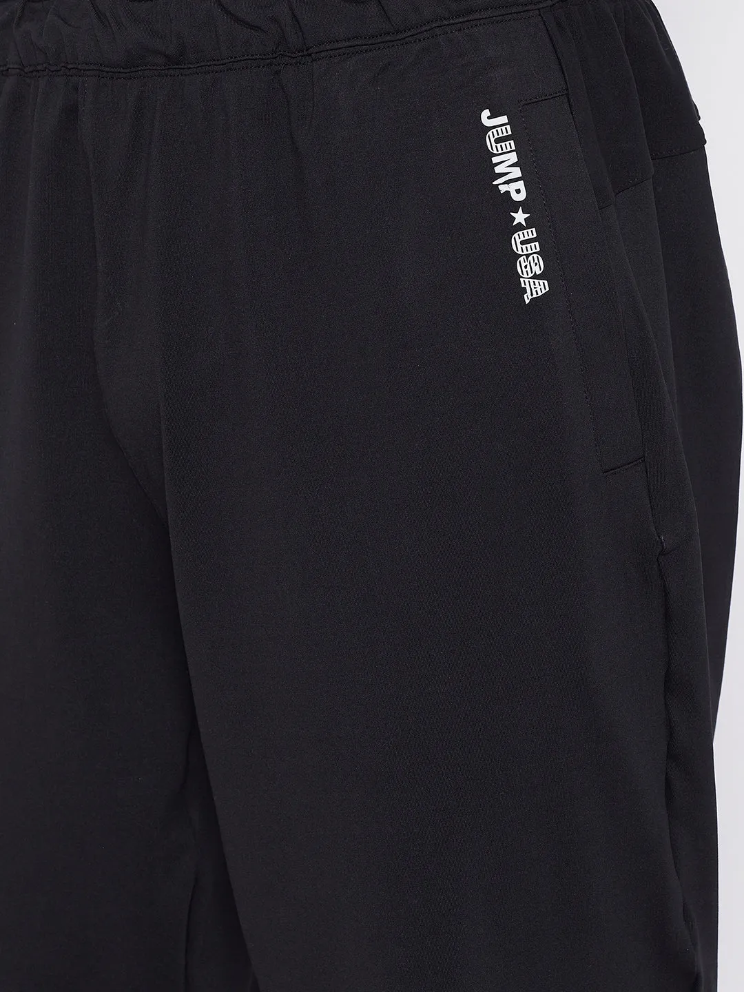 JUMP USA Men Black Active Wear Solid Track Pant