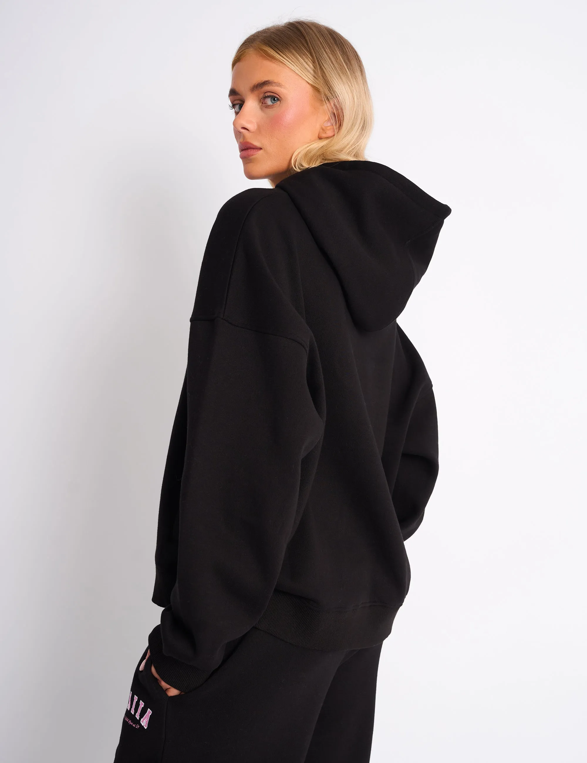 Kaiia Studio Oversized Hoodie Black & Pink