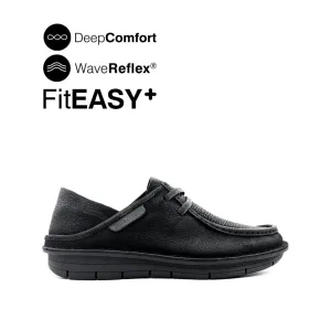 Kaleb Two Eye Men's Shoes - Black Tumbled Nubuck