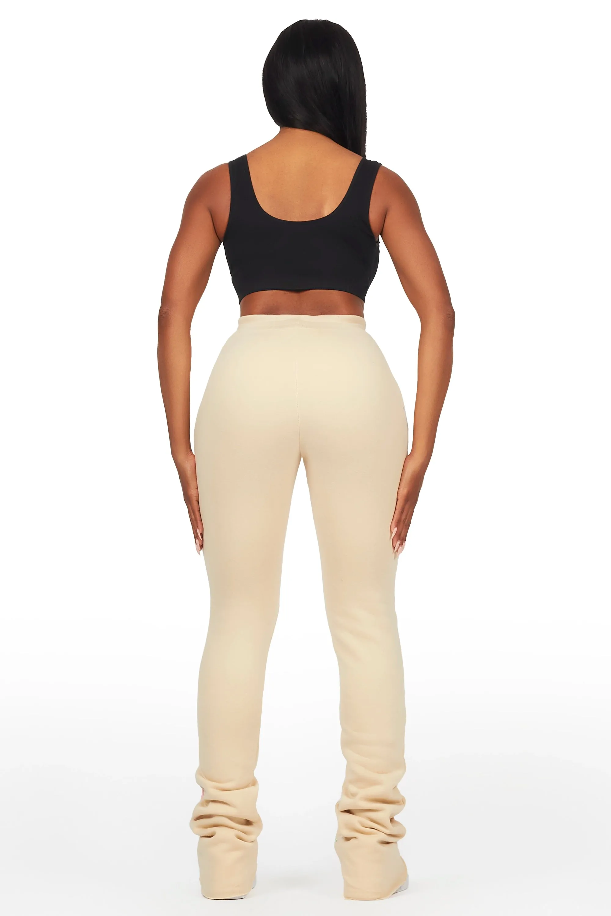 Karenthia Beige Stacked Track Pant