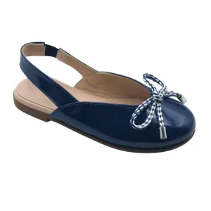 Karina- Navy Patent Leather Slingback Shoes