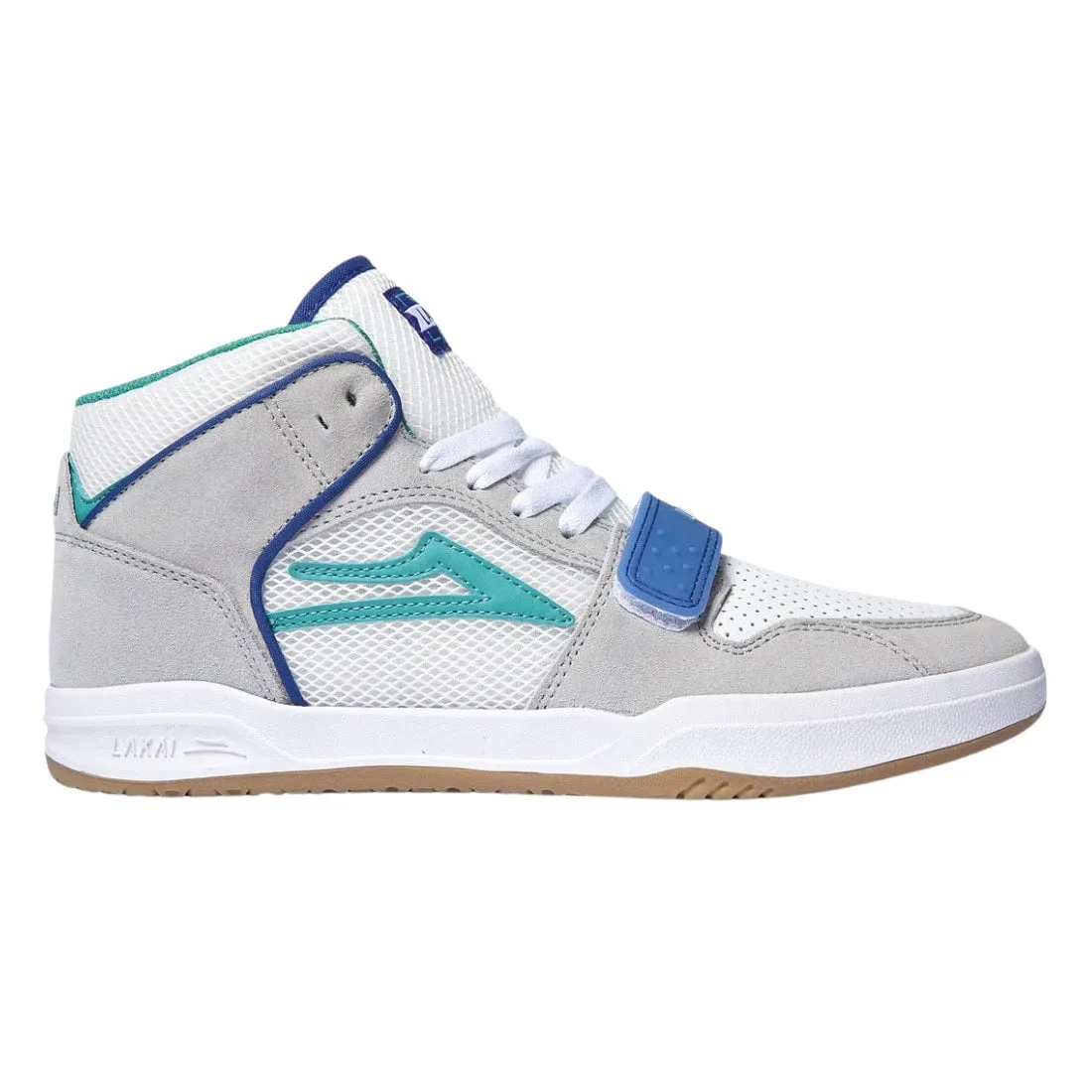 Lakai Telford Mid Skate Shoes - White/Gum Suede