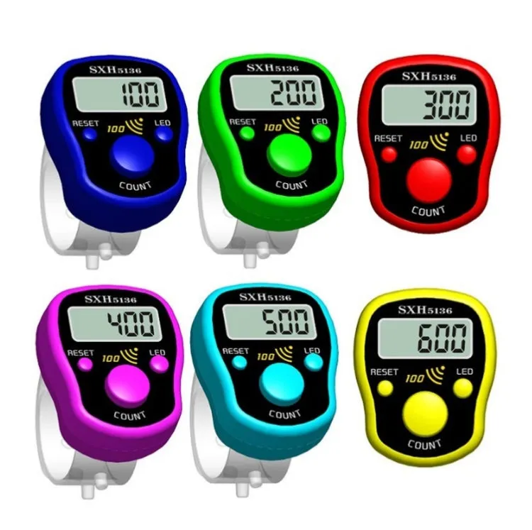 LED Luminous Electronic Counter with Sound Reminder Function After A Hundred, Random Colour Delivery