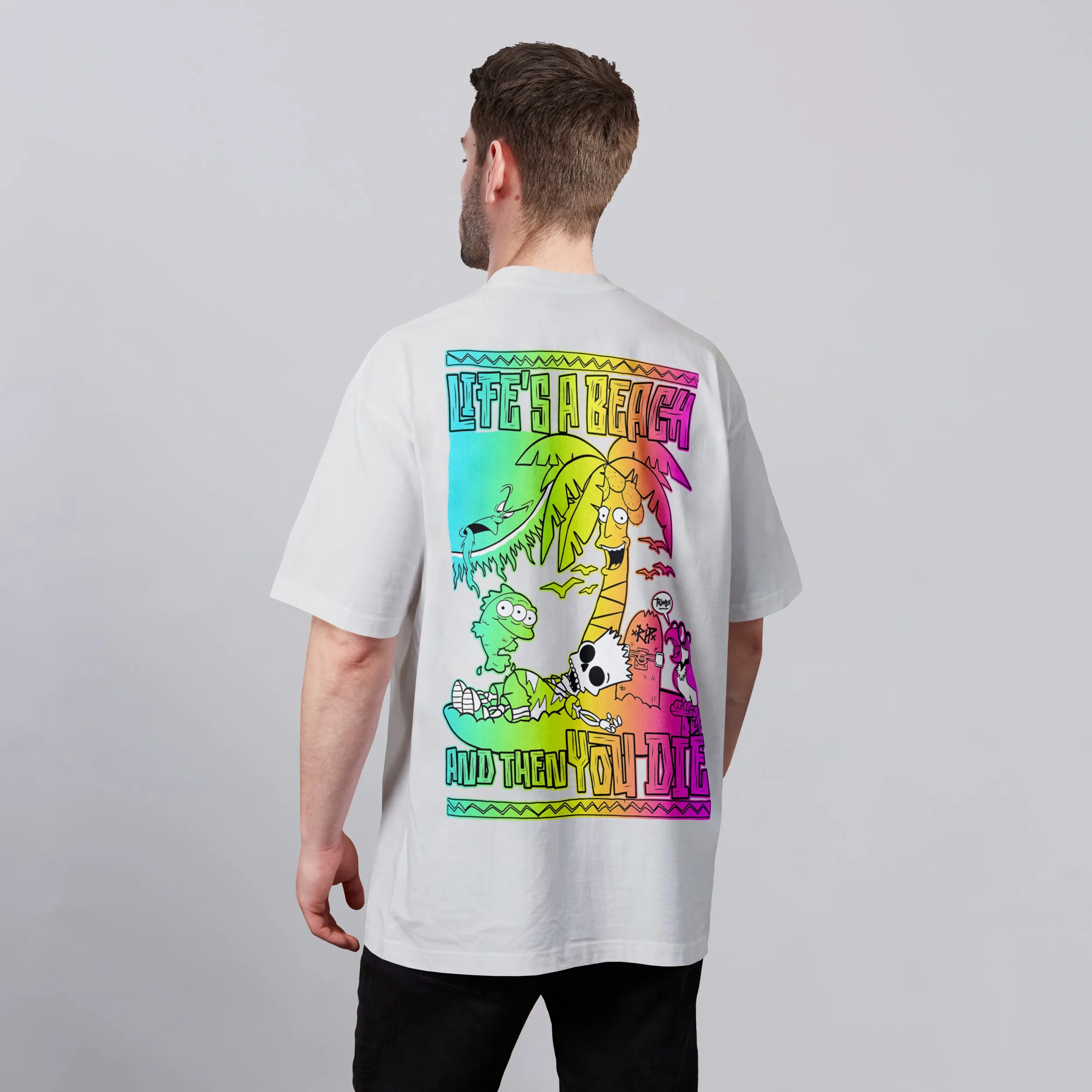 Life's a Beach Back Print T-Shirt White