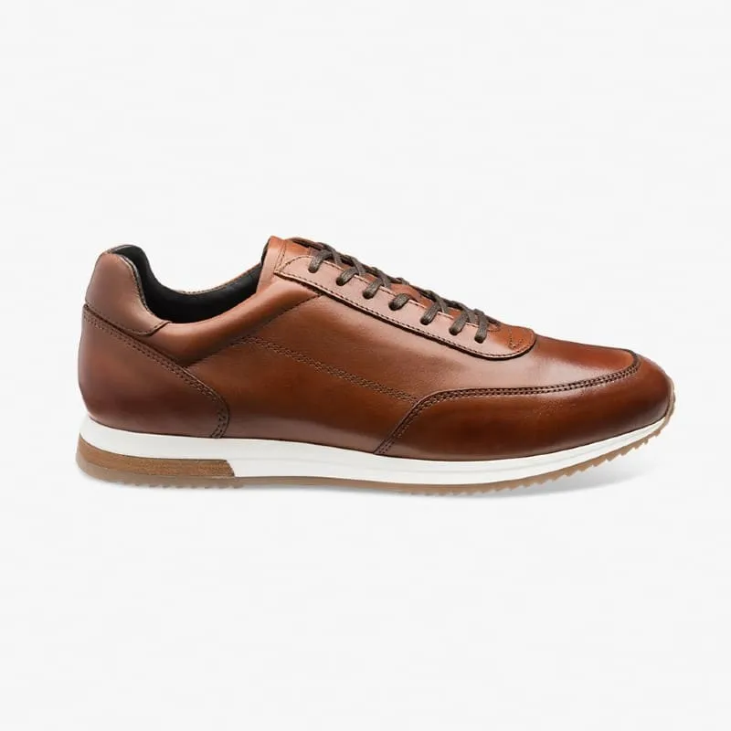 Loake Bannister Leather Mens Trainer - Cedar Burnished Calf