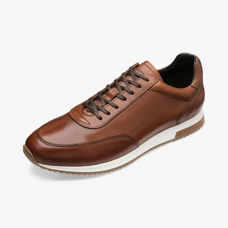 Loake Bannister Leather Mens Trainer - Cedar Burnished Calf