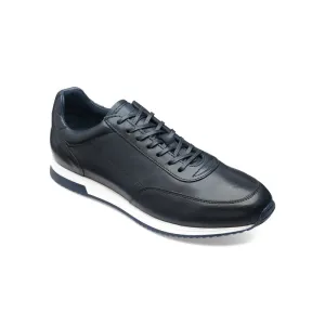 Loake Bannister Leather Mens Trainer - Navy