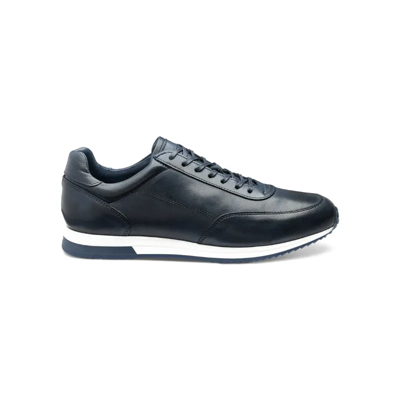 Loake Bannister Leather Mens Trainer - Navy